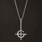 Ожерелье с подвеской в виде таинственного Креста Ghost festinity's Gate, цепочка в стиле панк с крестом Ghoul, браслет с привидением, подарок на ювелирное изделие Pope emeritus