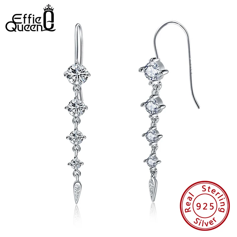 Женские серьги подвески из серебра 925 пробы с фианитом|Серьги-подвески| |