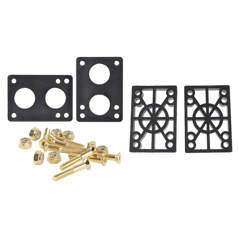

2Pcs Skateboard Riser Pad Longboard Rubber Risers Pads & 2Pcs Hard Plastic Skateboard Risers 12mm Longboard Shock Pads