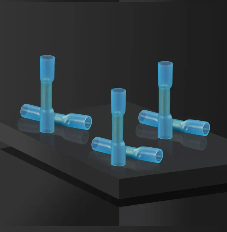 

1000 шт. BHT2 синий термоусадочный встык водонепроницаемый разъем 16-14AWG 1,5-2.5mm2 соединение термоусадочная трубка Соединительный обжимной терминал