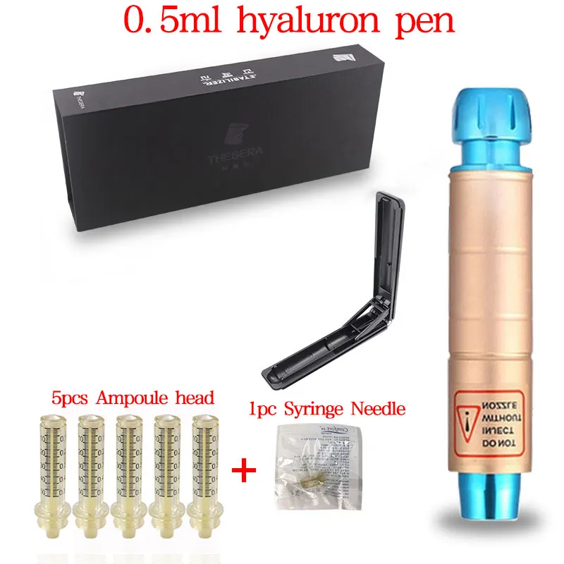 gold pen 5head 1nee 0,5 мл Неинвазивная гиалуроновая ручка без иглы настраиваемый распылитель гиалуроновая ручка высокого давления для против морщин губ лифтинг губы наполнитель - Номер модели: gold pen 5head 1nee