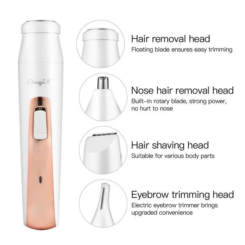 4 в 1 USB Перезаряжаемый эпилятор для удаления волос триммер носу Бритва мужчин и