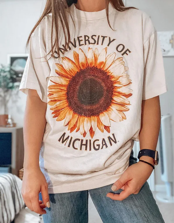 

New Vintage Sunflower Printed T Shirts Women Tees Casual Oversize Cotton Short Sleeve 2021 Summer Harajuku T-shirt Female Tops