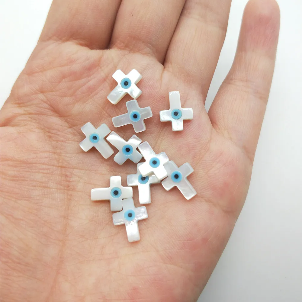 Шт./Лот швабра 9 х11 мм с натуральным крестом жемчугом ракушкой Швабра для сглаза