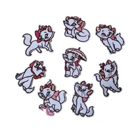 50pcslot luxury embroidery patch animal kitty white cat backpack clothing decoration accessories diy iron heat applique
