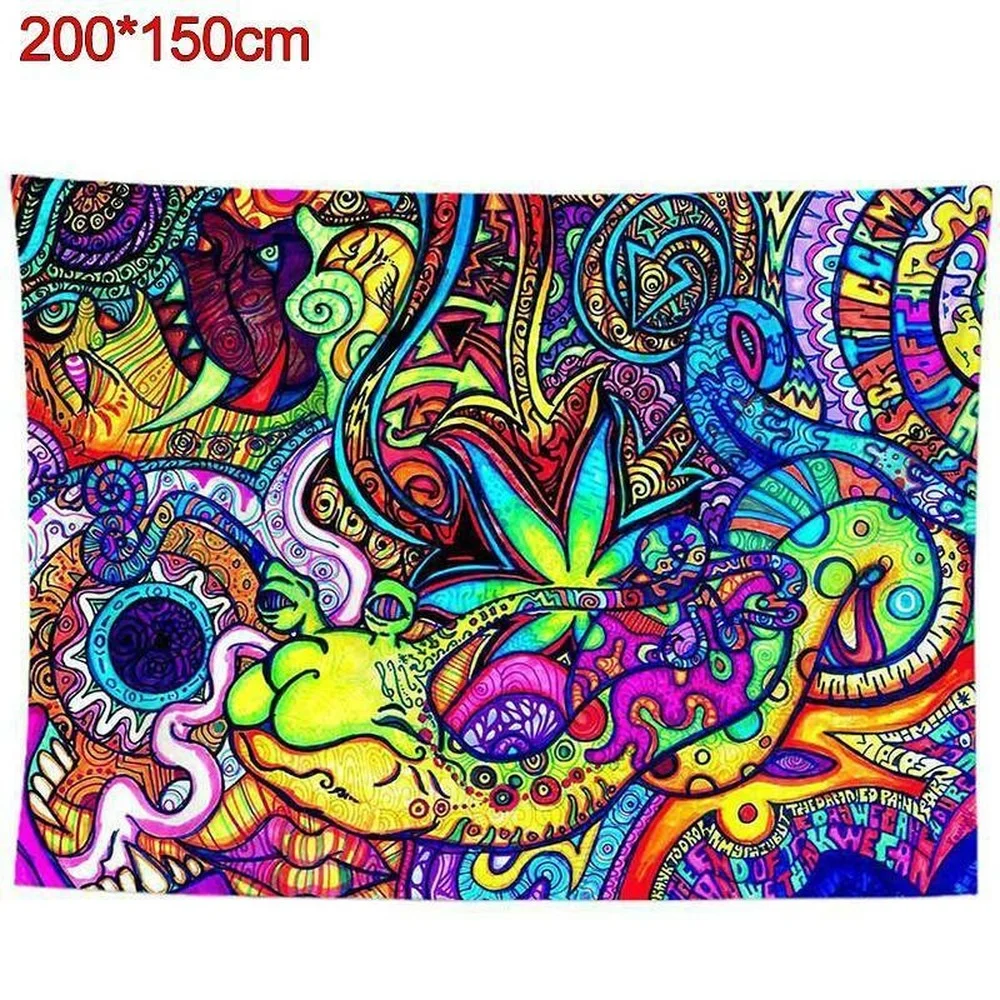 

Tapestry Wall Hanging Bedspread Trippy Hippie Gypsy Psychedelic Home Art Decora