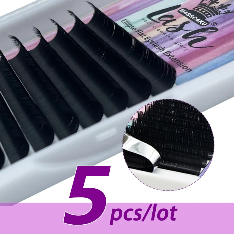 

5pcs/lot Wholesale C/D curl faux mink softer false mink volume lashes flat matte eyelashes OEM Private Label Ellips Flat Lash