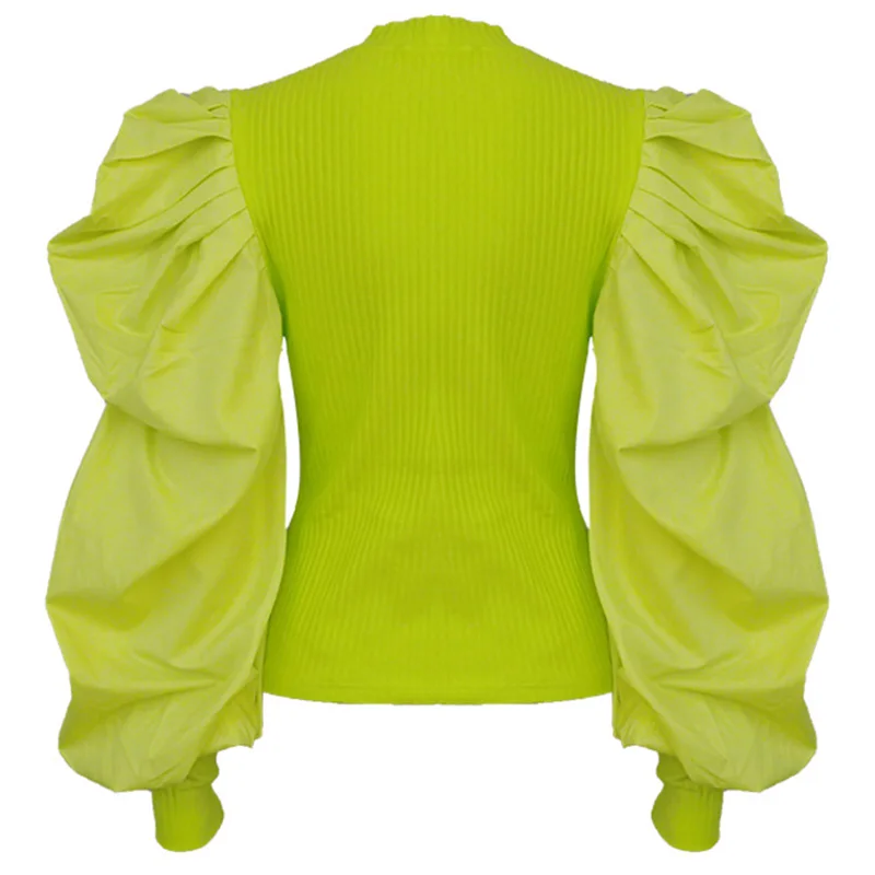 Осенний свитер Женский легкий вес женский с пышными рукавами вязаный пуловер 2019