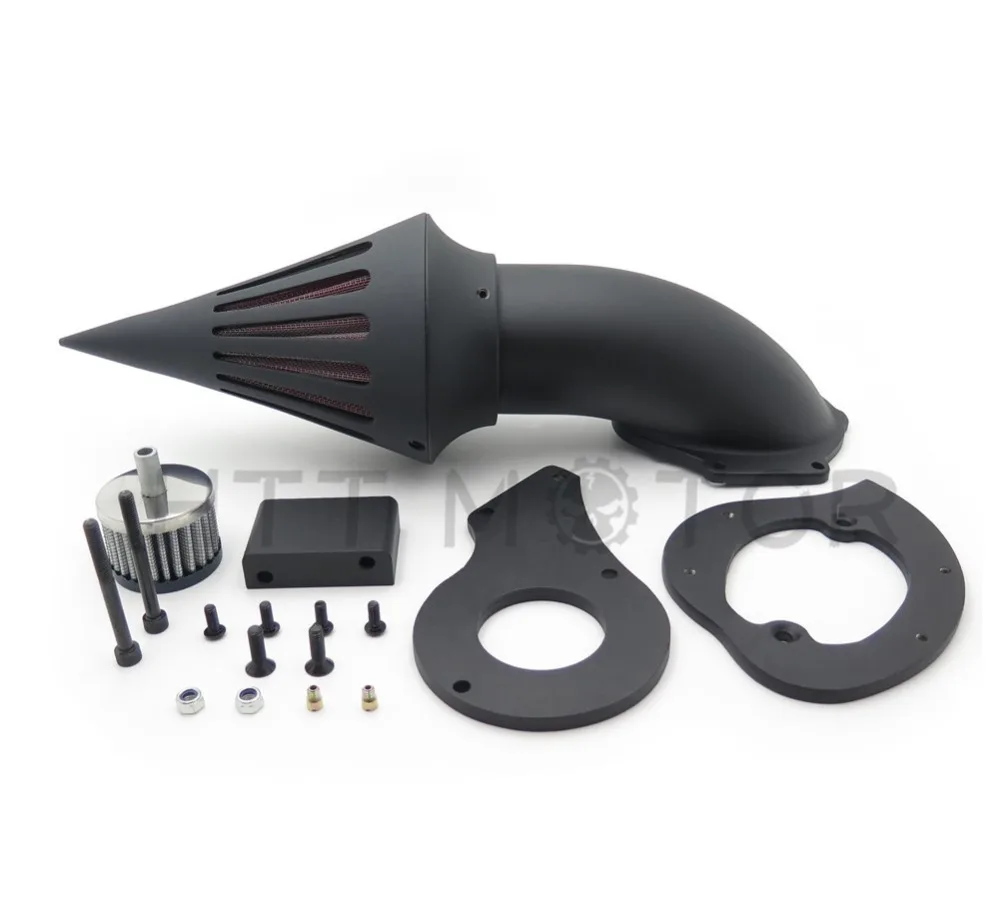 Matte Black Spike Air Cleaner Kit Filter Intake For Honda Shadow 600 Vlx600 '99-'12 Aftermarket Motorcycle Parts