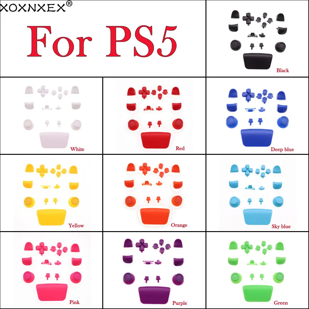 

10pcs 10Color Controller Button Joystick Key Replacement Shell Case Cover Cap for PS5 Gamepad Handle Accessories