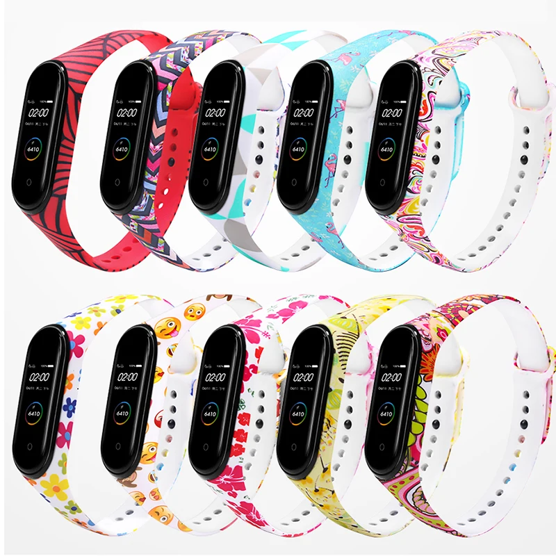 

BX Mi band 4 strap fashionable three-dimensional patterns for xiaomi mi band 5 6 strap suitable for mi band 3/4/5