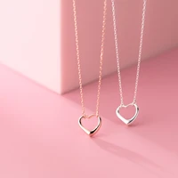 925 silver heart pendant necklace best friend kolye vintage boho bijoux femme collier collane necklace women jewelry