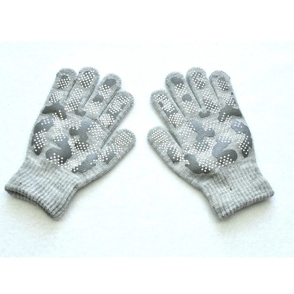 

Fashion Children Knitted Gloves Autumn Winter Camouflage Pint Mittens Kids Unisex Cartoon Outdoor Coldproof Glove Child Mitten
