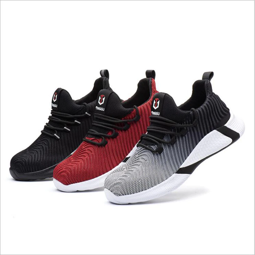 

New Breathable Men's Work Shoes Anti-Smashing, Anti-Piercing, Non-Slip Safety Shoes Steel Toe Cap Outdoor Protective Shoes