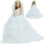 Модное платье для куклы ручной работы, Одежда для куклы Барби, одежда для свадебной вечеринки невесты, длинное платье + кружевная вуаль, аксессуары для одежды, детские игрушки