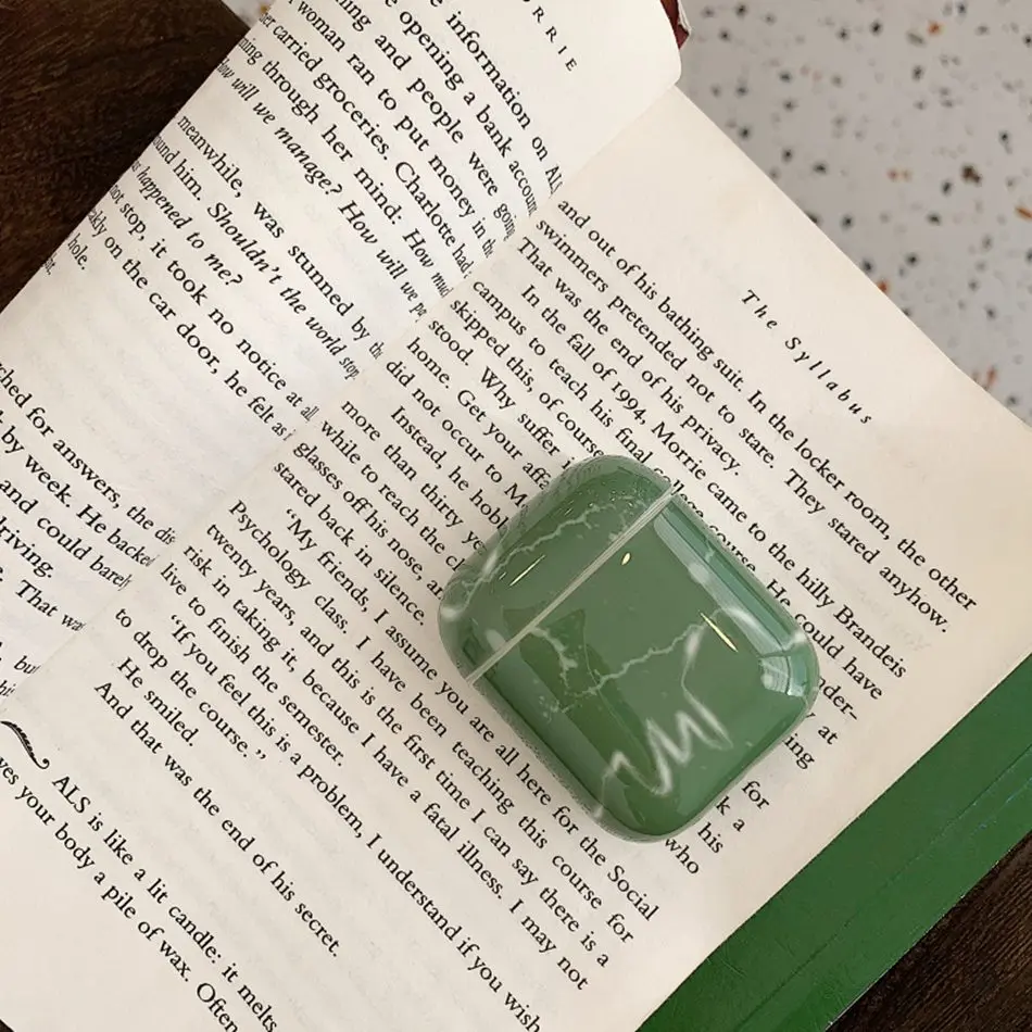 Чехол для наушников для Airpods 2 Чехол, роскошный мраморный чехол для наушников с авокадо для Apple Air Pods, защитный чехол для наушников, аксессуары