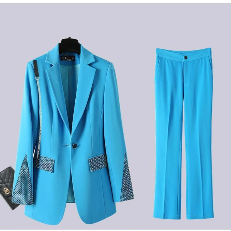 Senior Professional Fashion Green Suit Jacket Female Korean Design Sense Stitching Temperament Street Suit Suit Clothes Button