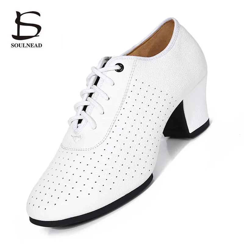 

Women Latin Jazz Dance Shoes Female Ballroom Salsa Tango Dancing Shoes White Soft Sole Woman Practice Dance Sneakers Size 34-42