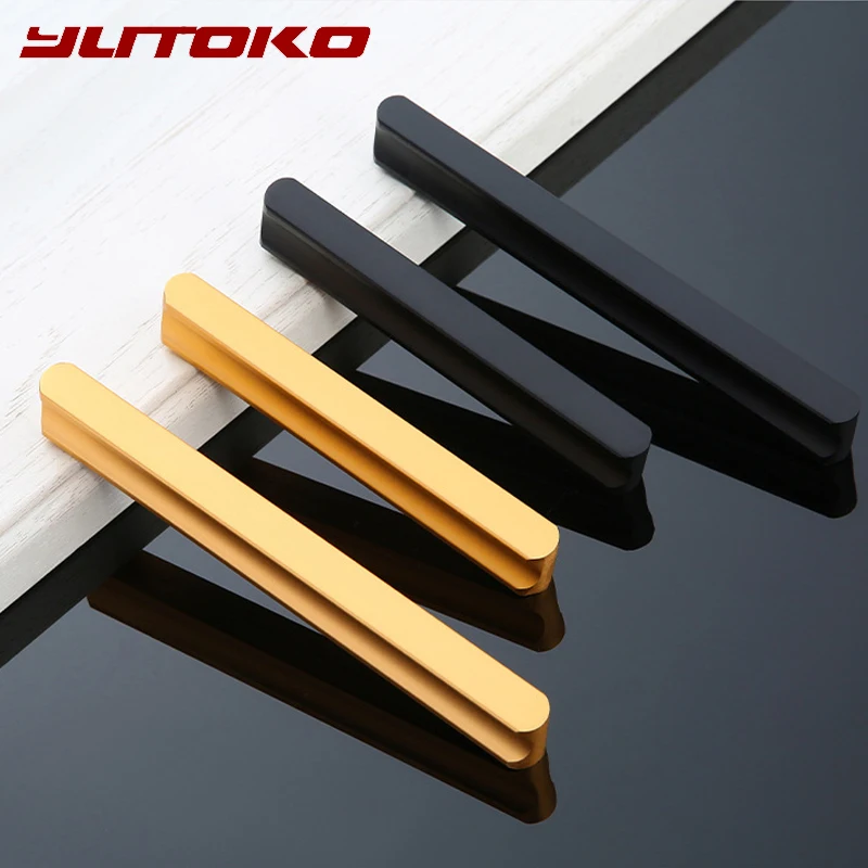 

YUTOKO American Kitchen Cabinet Door Handles 1000mm Matte Gold Black Zinc alloy Cupboard Pulls Drawer Knob Furniture Hardware