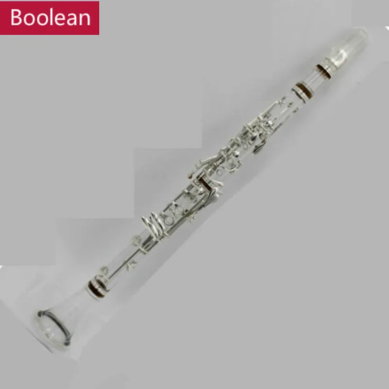 Акриловый прозрачный BB 17-кнопочный кларнет с посеребренным ключом | Спорт и
