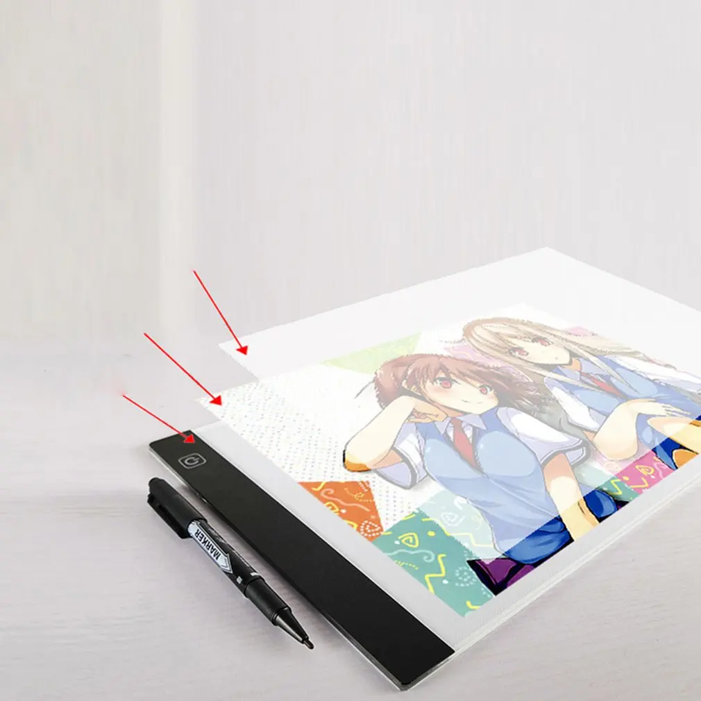 

A4 LED Drawing Tablet Digital Graphics Pad USB LED Light Anime Copy Board Electronic Art Graphic Painting Writing Table