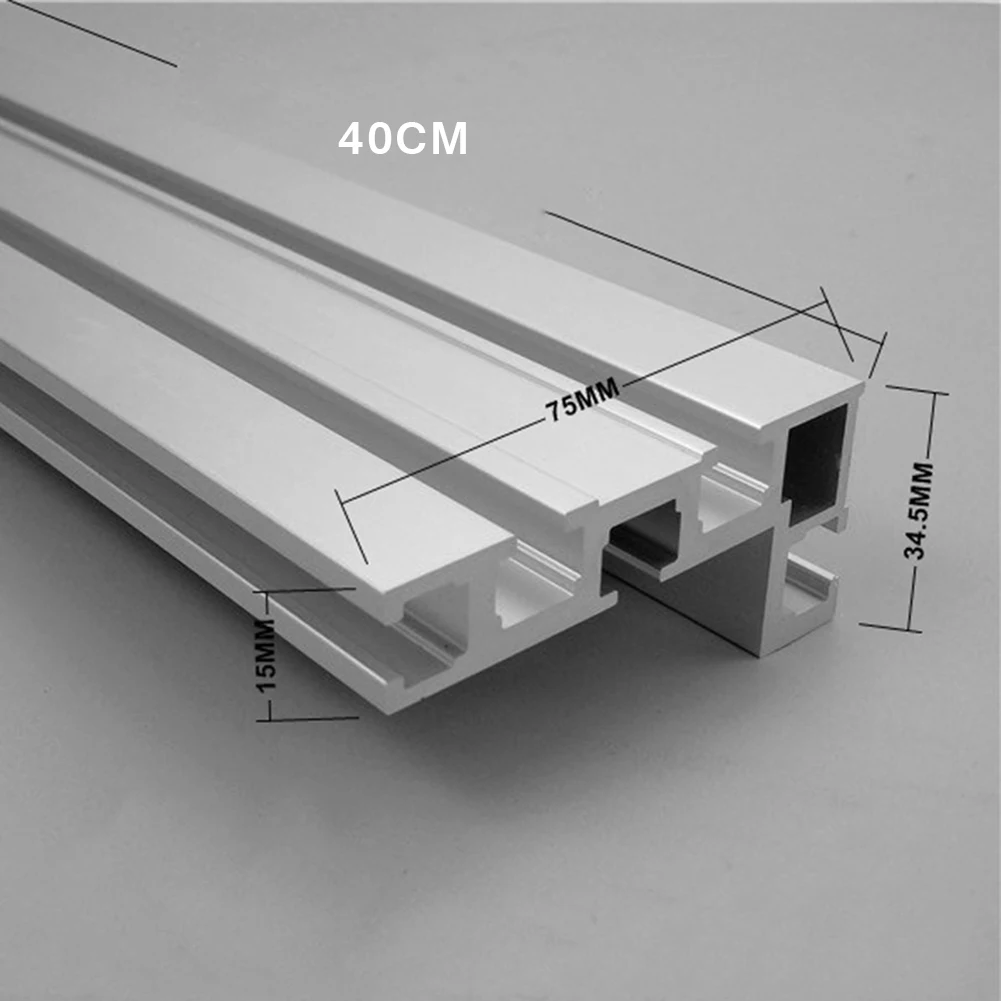 

400mm 75 Type Jig Woodworking Tool Aluminium Alloy DIY Miter Track Fence Fixture Stop Workbench T Slot Modified For Router Table