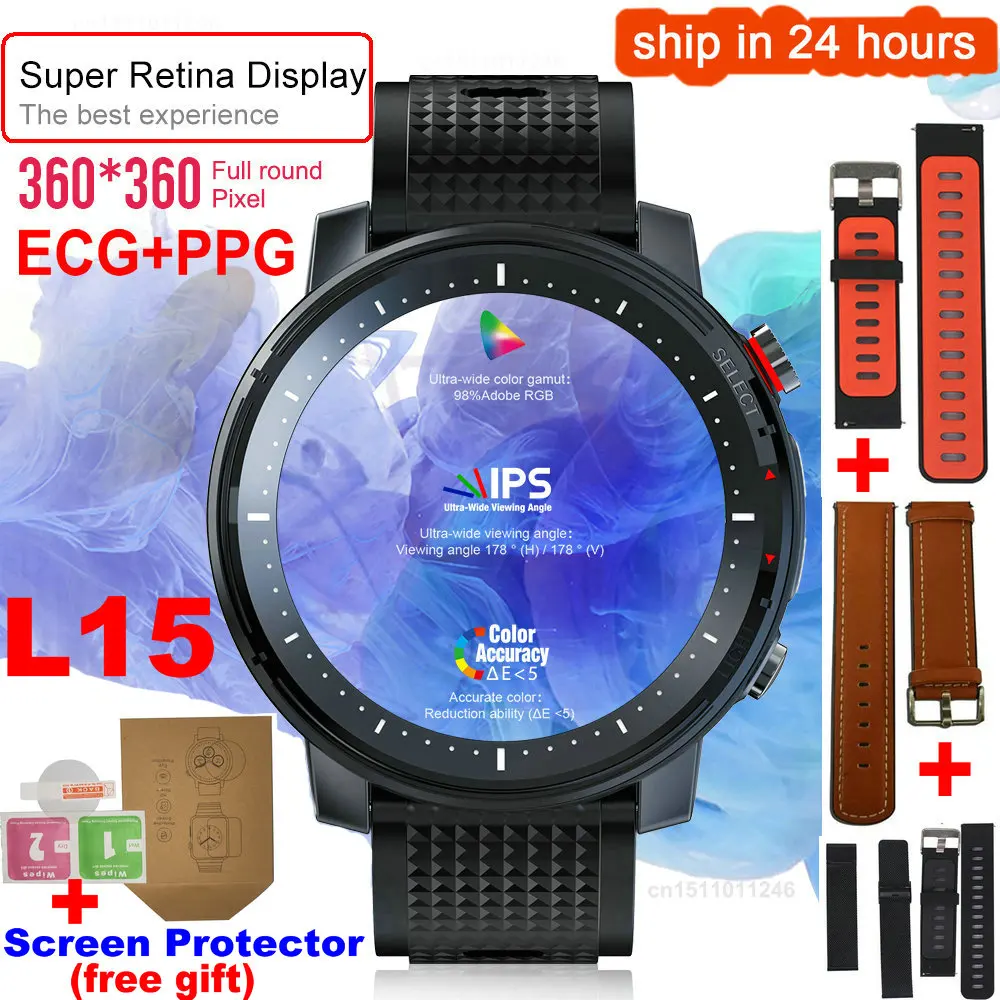 Мужские умные часы L15 1 3-дюймовый полноразмерный круглый дисплей Retina управление