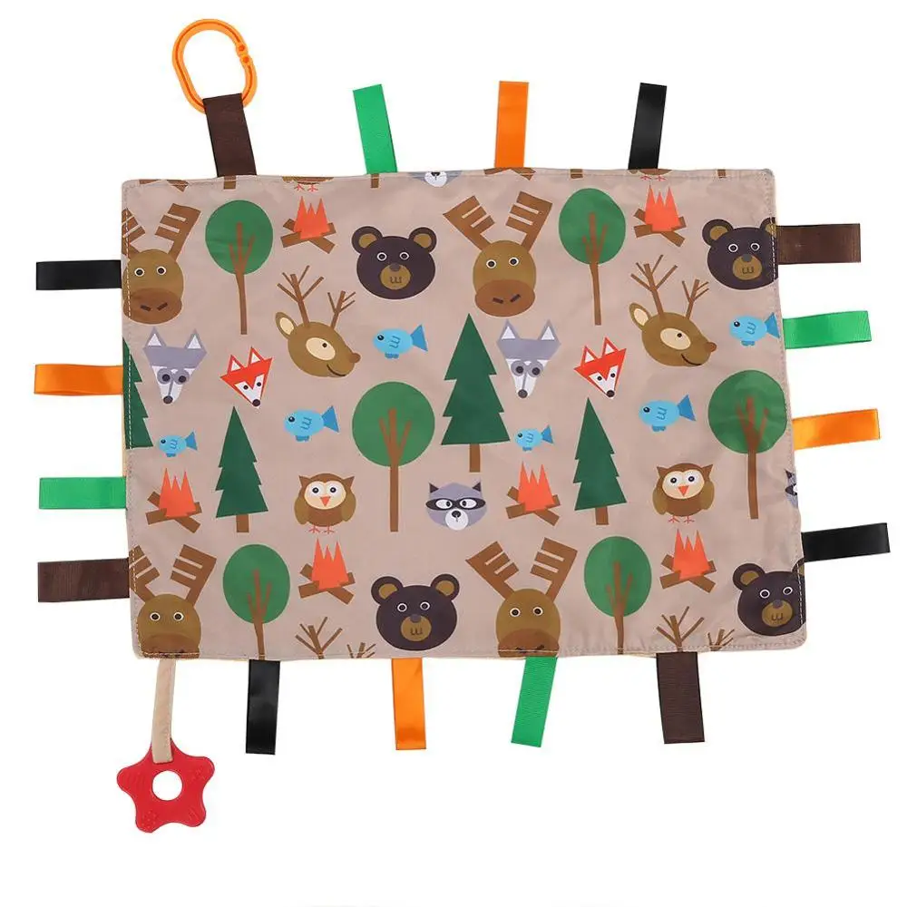 Brown Forest.11 Новорожденного ребенка успокаивающее Полотенца Мягкий комфортный Taggies Одеяло протрите плюшевые игрушки для младенцев с мультяшным принтом ручной игрушки-полотенце детские аксессуары - Цвет: Brown Forest.11