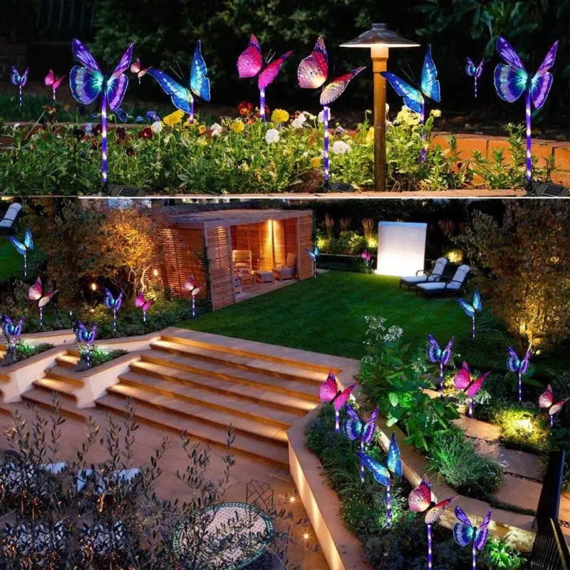 

Butterfly Solar Light Outdoor Solar Stake Light Multi-color Changing LED Garden Decor Light For Patio Backyard Lawn Path