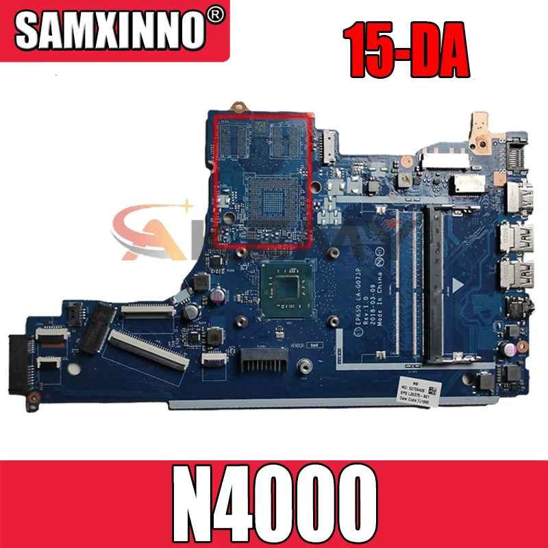 

100% workingHp 15-DA материнская плата с процессором celeron n4000 процессор EDK50 LA-G073P материнская плата L20372-601 L20372-501 L20372-001 Проверка прошла успешно