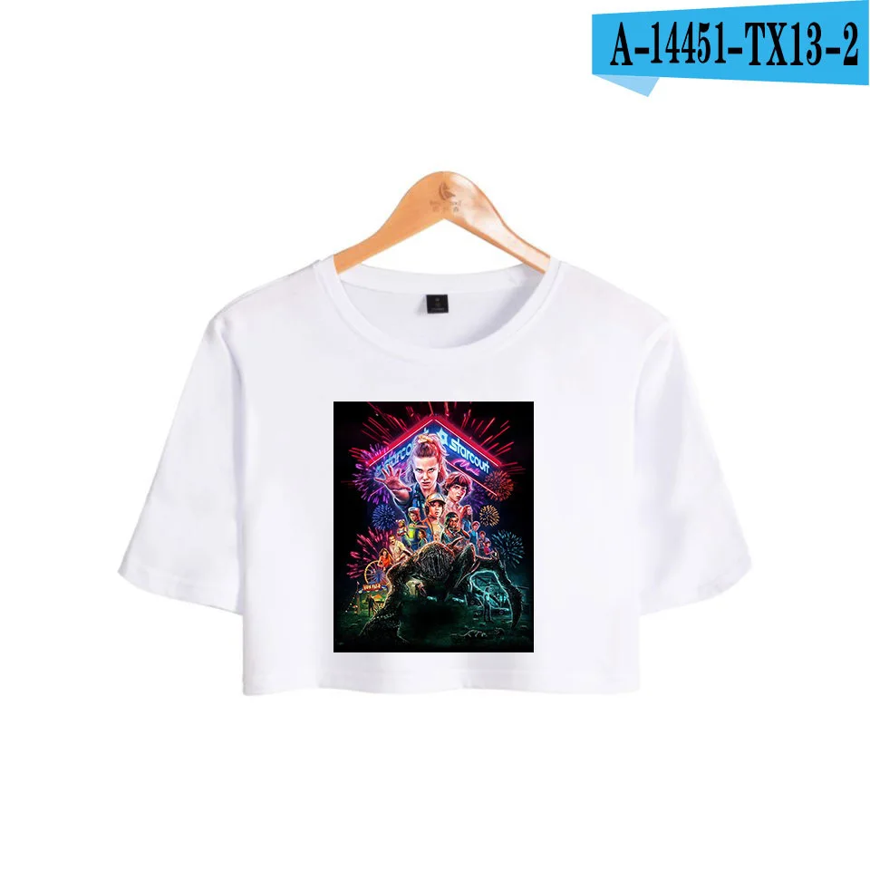 white Футболка для девочек, футболки с пупками, короткие футболки Harajuku, сексуальные модные летние топы с открытым животом, футболки для женщин - Цвет: white