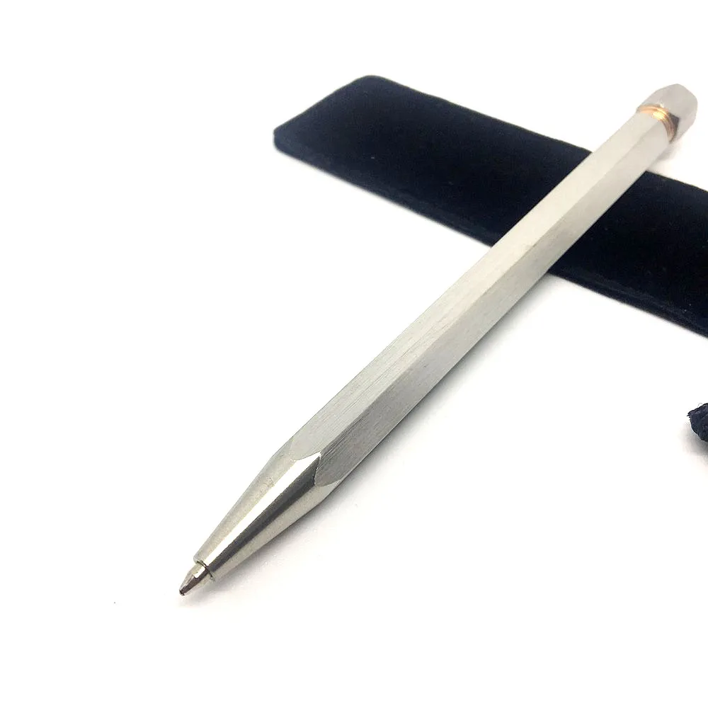 

Stainless Steel Six Prismatic Pen Outdoors Writing Tools EDC Twist Retractable Luxury Ballpoint Pen Portable Office Supplies
