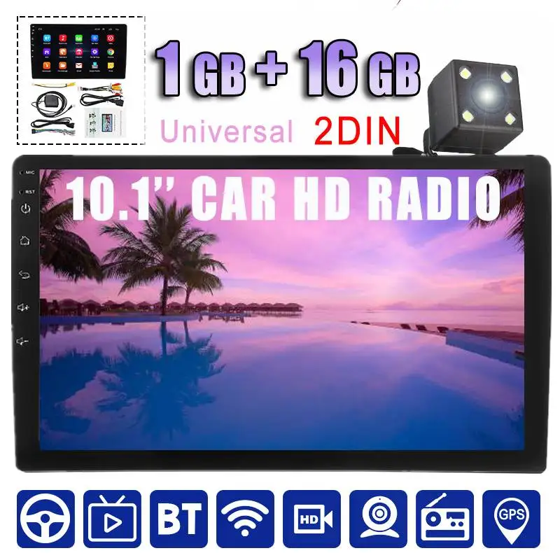

Универсальный автомобильный радиоприемник 2Din 10,1 дюймов Android 8,1 мультимедийный плеер GPS WIFI плеер с резервной камерой 1 + 16 ГБ для Toyota для Hyundai