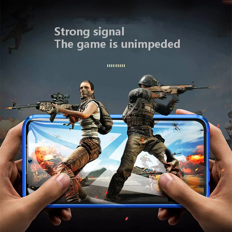 Переднее и заднее закаленное стекло металлический магнитный чехол для huawei mate 20Pro P 30Pro изогнутое стекло 360 ° защитный чехол