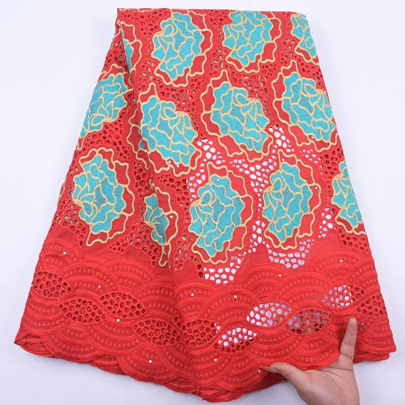 Чистая белая африканская кружевная ткань высокого качества хлопковая