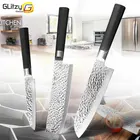 Кухонные ножи 4 7 7 дюймов ножи шеф-повара 7Cr17 440C из нержавеющей стали Молоток дизайн утилита Slicer Santoku мясо овощерезка набор