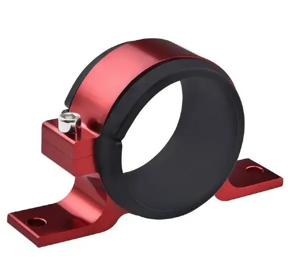 

60mm Car Fuel Pump Mount Single Fuel Filter Bracket Clamp Cradle Red Aluminum