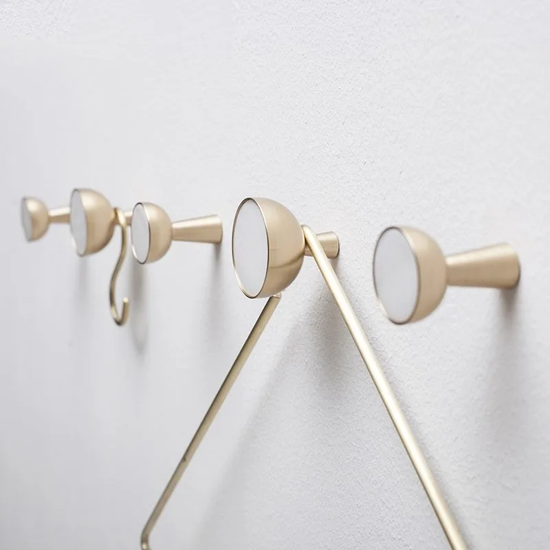 

Ins style Nordic original design minimalist decorative coat hook coat hook gold ornament shell brass hook