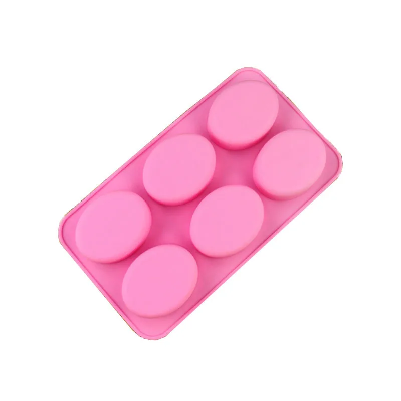 

6 Holes Oval Silicone Cake Decorating Tools Ice Candle Soap Wax Baking Chocolate Pastry Desserts Molds Kitchen Accessories