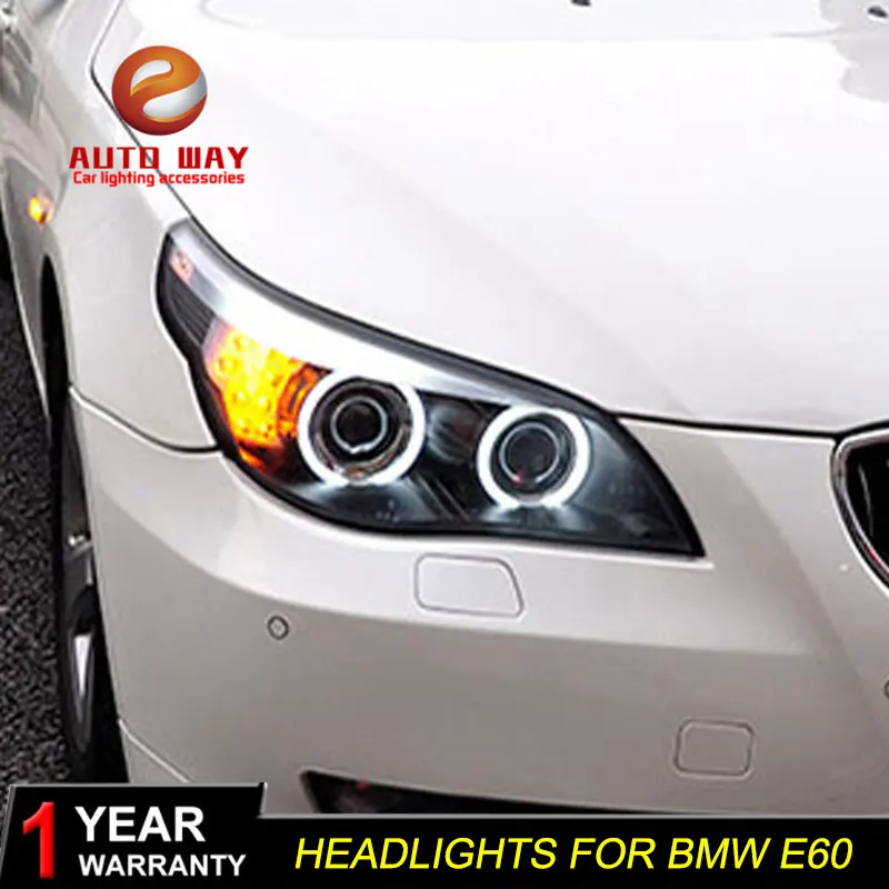 Стайлинга автомобилей чехол для BMW E60 фары 2003 2010 520 523 525 530 фар светодиодный DRL