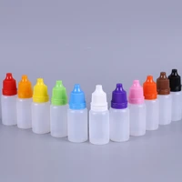 1051pcs eye drop bottle refillable empty plastic squeezable dropper bottles 10ml container ink pigment liquid leakproof cap