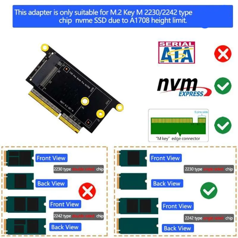 NGFF M.2 NVMe Key M 2230/2242  Apple Macbook A1708