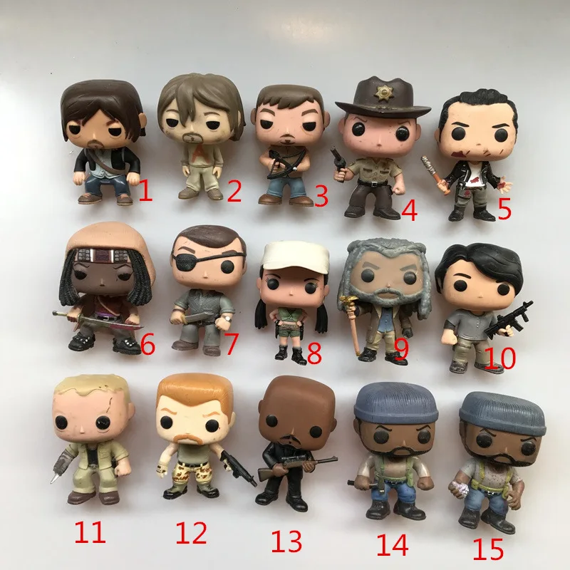 

Original Used Walking Dead Tyreese, Rosita, Daryl, Michonne, Rick, Negan Vinyl Action Figure Collectible Model Toy