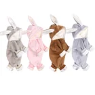 Зимняя одежда с мультяшным кроликом для маленьких мальчиков, бархатная Толстовка с длинным рукавом, комбинезон на молнии для маленьких девочек, теплый костюм для новорожденных от 3 до 24 месяцев