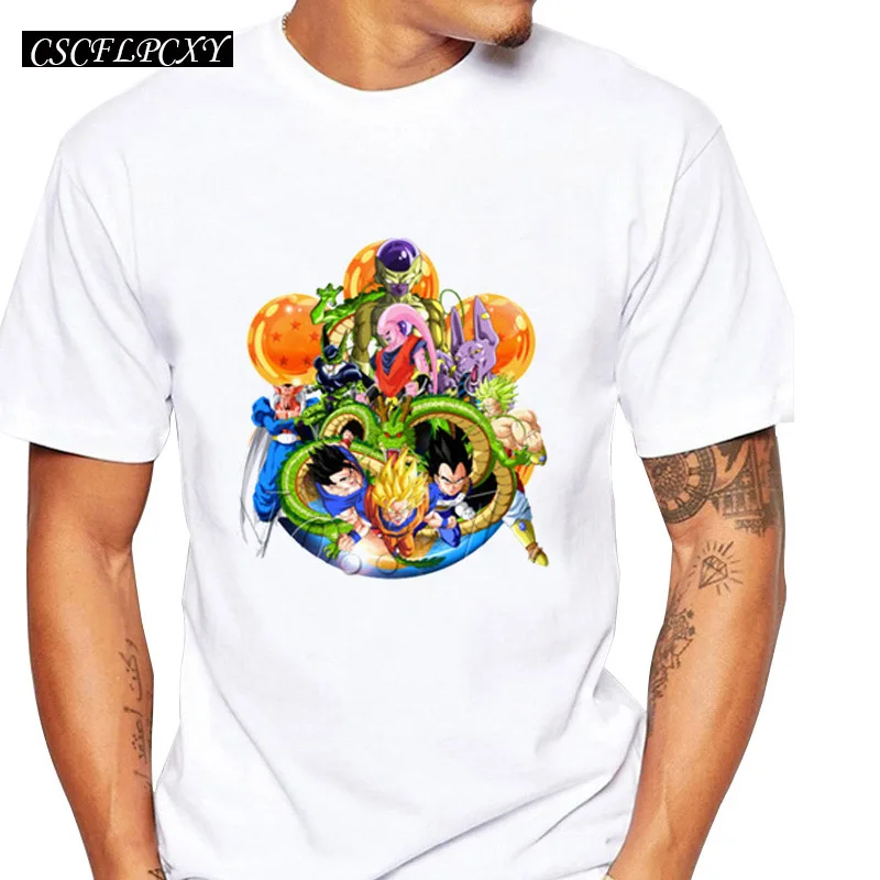 Новейшая Мужская модная футболка Dragon Ball Z Insane Количество персонажей мужские