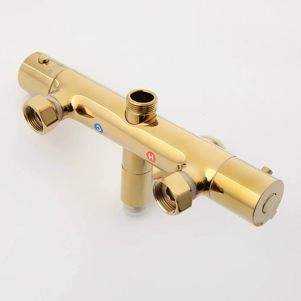 Термостатический смеситель для душа YANKSAMRT золотой цвет Набор смесителей ванны и