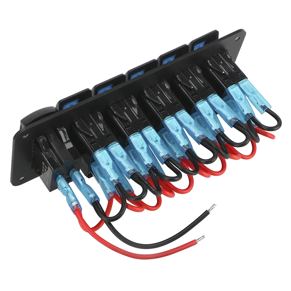 

5 Gang Rocker Switch Panel for Marine Car Truck Digital Voltage Display 4.2A Outlet Combination Dual USB Port Waterproof