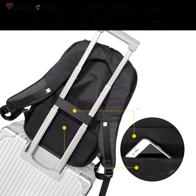 Мужской рюкзак с защитой от кражи Черный дорожный школьный USB разъемом для