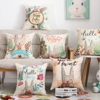 4545cm happy easter decorations for home decor pillows cartoon rabbit eggs cotton sofa pillow cases cushion cover