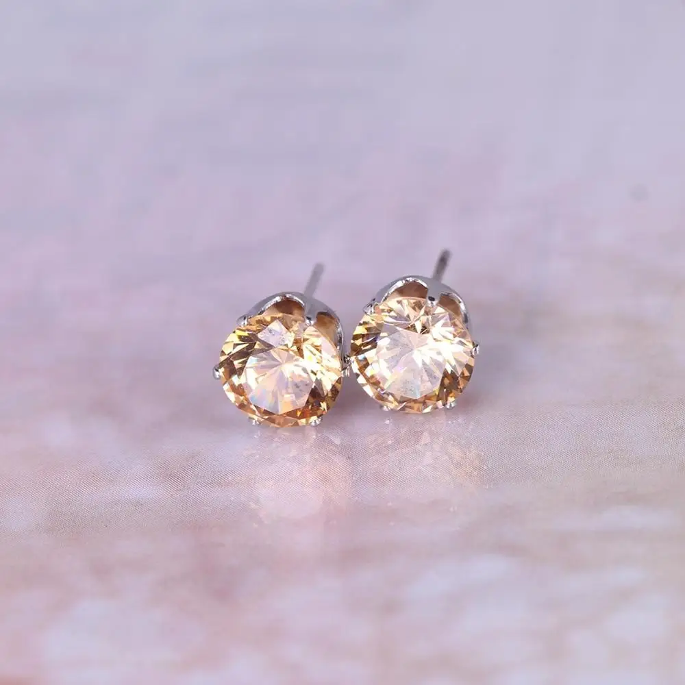 1 пара женская желтая и белая позолота белый Фианит морганит гранат розовый